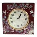 Masterpiece Najeon Square Pine & Crane (Red) Desk Dragon Clock (Master Artisan Jang Tae-bok)