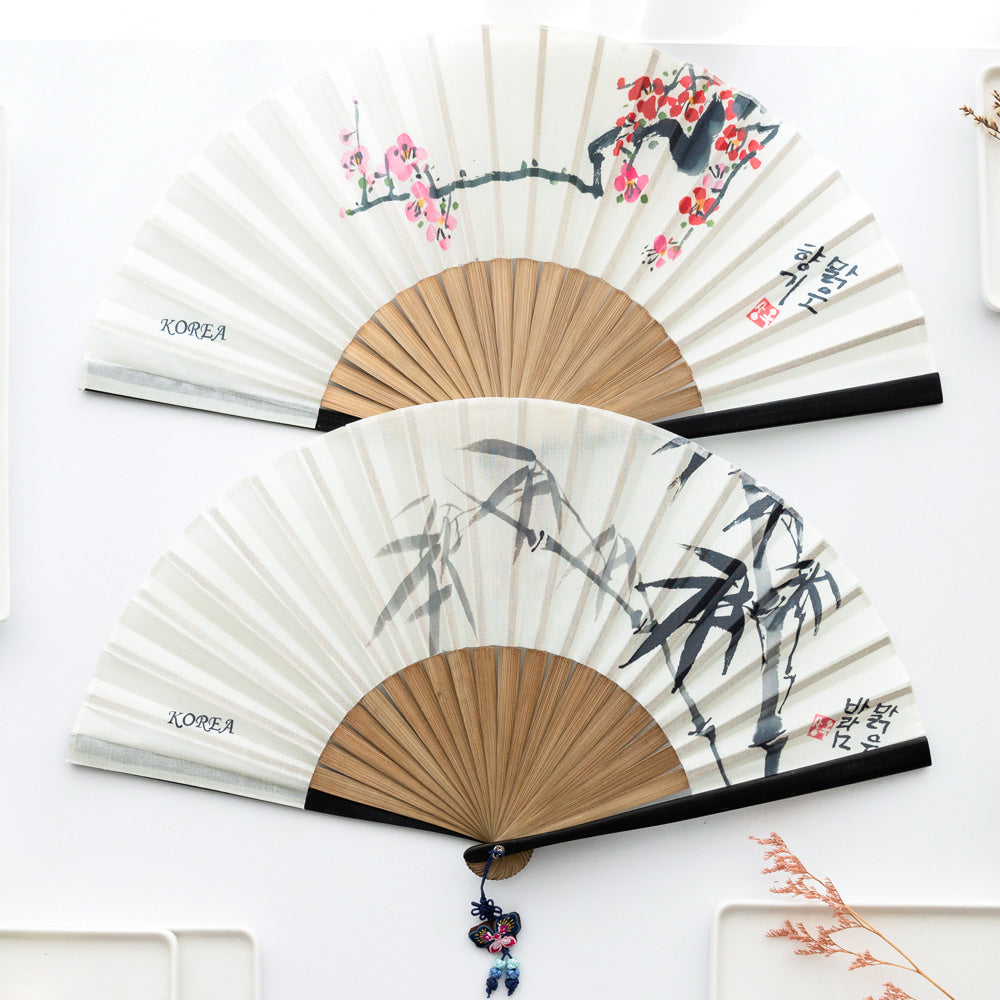 Large Silk & Ramie Hand Fan - FN0001