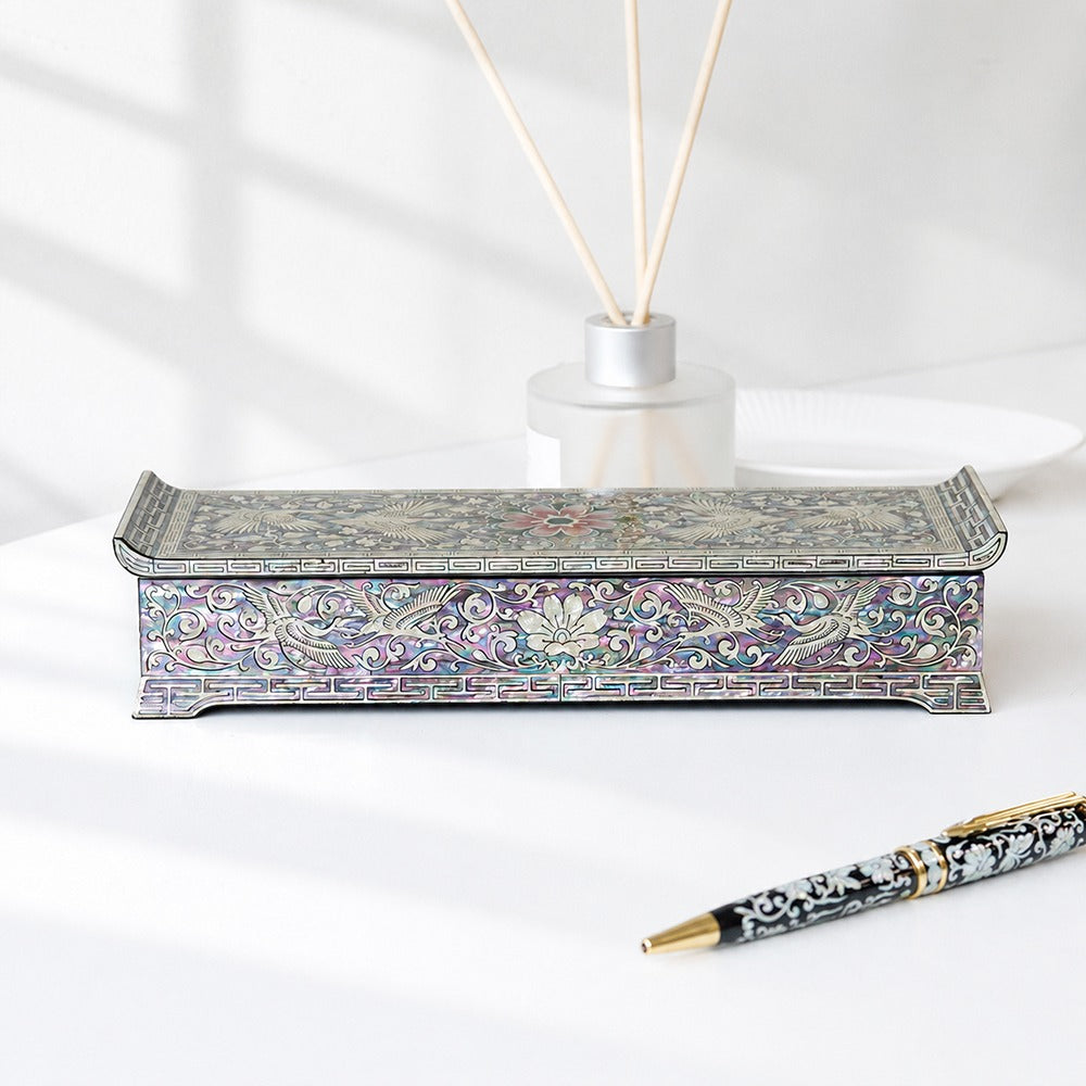 Premium Najeon Flower Arabesque Seonbi Scholar Scholar's Pen Case