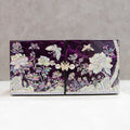 Peony Hanji Double Lidded Mother of Pearl Jewelry Box (Medium, Purple)