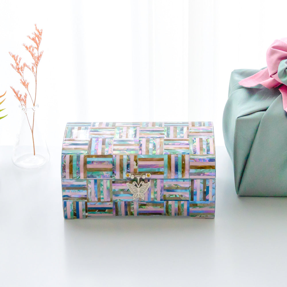 Rainbow 2-Tier Najeonchilgi Jewelry Box, 18 cm by Park In-ho