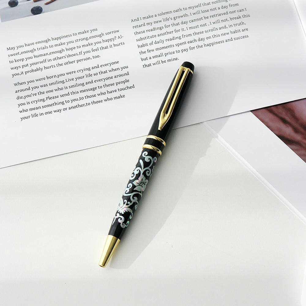 Premium Mother of Pearl Pen (Plum & Butterfly)