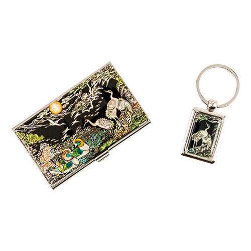 Najeon Chilgi Mother of Pearl Business Card Case Set — Pine & Crane - OF0167