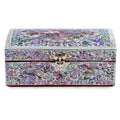 Clam-shaped (Red) Crane & Pine Cloud Pattern Border 1-Tier Jewelry Box (Red)