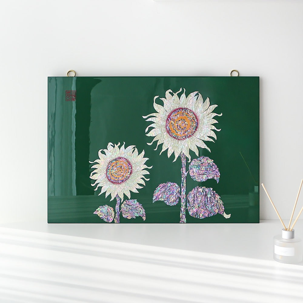 Najeonchilgi Sunflower Wall Mounted Mother of Pearl Frame
