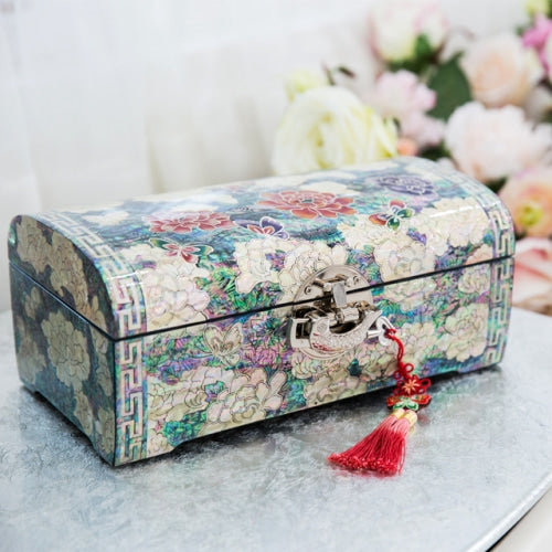Crane & Pine Scholar 5-Drawer Mother of Pearl Jewelry Box大(Hanji, Purple)