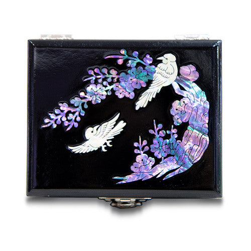 Flowers & Birds Glossy Turtle Najeonchilgi Lacquerware Natural Mother of Pearl Jewelry Box