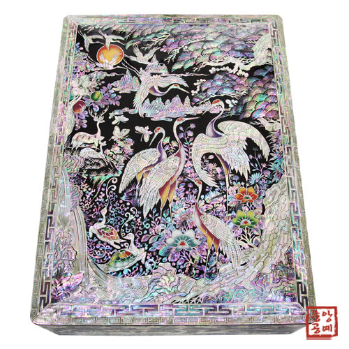 Najeon Chilgi Mother of Pearl Document & Memo Box — Pine & Crane - OF0231