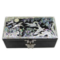 Joseon Mother of Pearl Straight - Sided Jewelry Box - Peony, Crane & Pine, Butterfly, Flowers & Birds Motif (1-Tier, Oh Myung-ho)