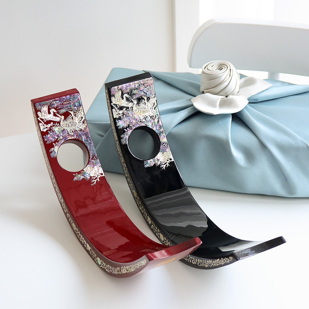 Premium Najeonchilgi Mother of Pearl Wine Holder Deluxe (Crane) (Master Artisan Jang Tae-bok)