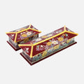 2-Piece Set: Masterpiece Najeon Gold-Trimmed Peony Roof-Tile Pen Case Red Business Card Case (Master Artisan Kim Yong-gwan)