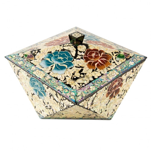 Peony Polygonal Knob Multi-Purpose Box (Black)