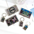2-Piece Set: Mother of Pearl Business Card Case Keyring N