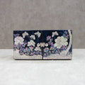 Peony Hanji Double Lidded Mother of Pearl Jewelry Box (Small, Blue)