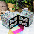 Arabesque Flower Mother of Pearl Double Lidded Jewelry Box - Oh Myung-ho