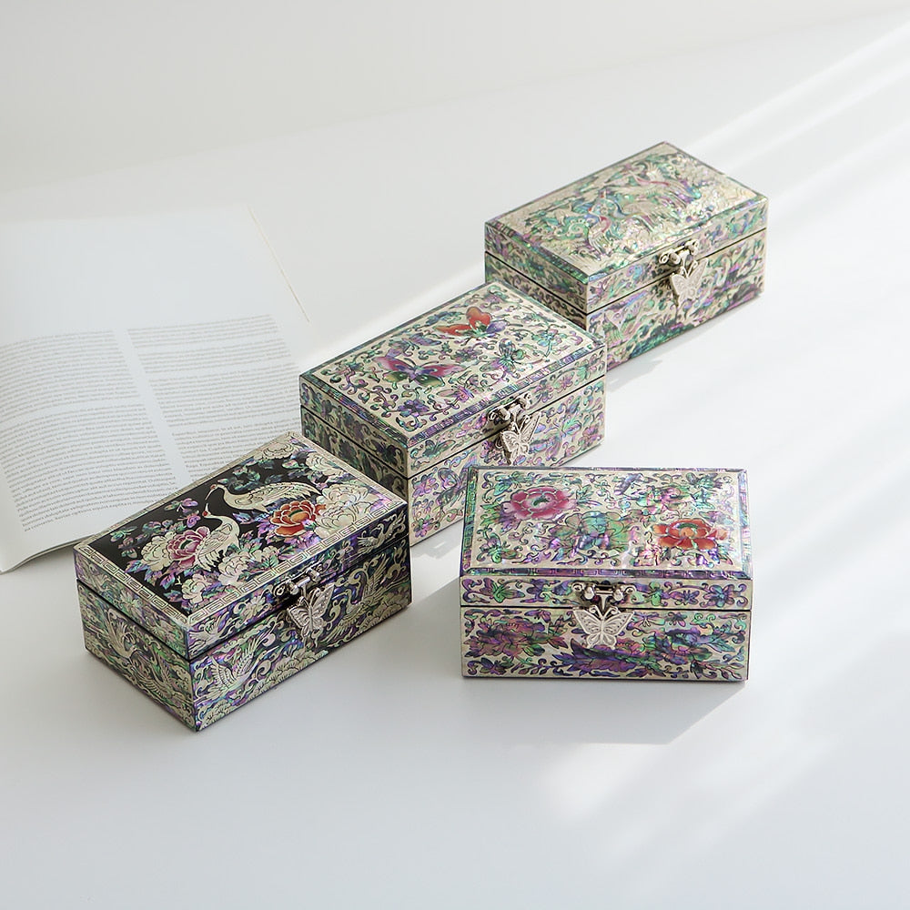Najeonchilgi Painted Mini Mother of Pearl Jewelry Box 13., 5 cm