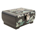 Hydrangea Mother of Pearl Jewelry Box (Black, 1-Tier)