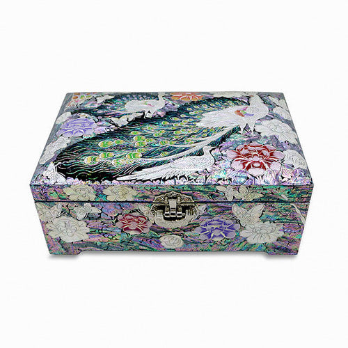 Peacock 2-Tier Najeonchilgi Jewelry Box, Large by Park In-ho