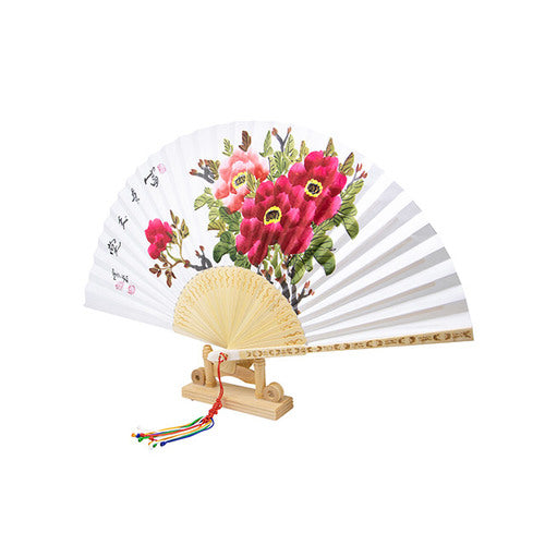 Hanji Traditional Fan — Peony - FN0086