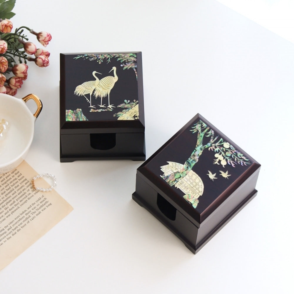 Najeon Mini Vanity Mirror Box (Pine & Crane)