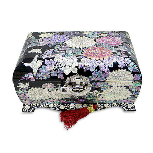 Hydrangea 2-Tier Left Jewelry Box (Black)- by Park In-ho