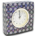 Najeon Chilgi Mother of Pearl Desk Clock — Traditional Korean Floral Pattern - DE0125