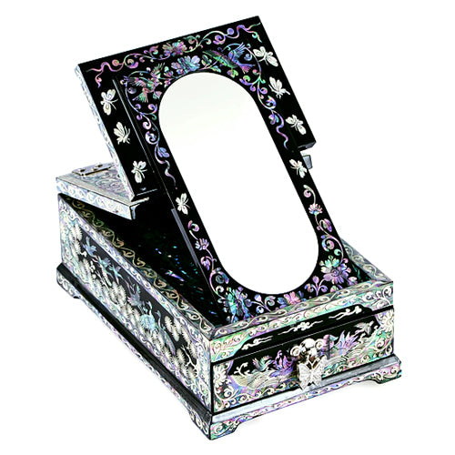 Crane & Pine 1-Tier Drawer Vanity Jewelry Box (Black)
