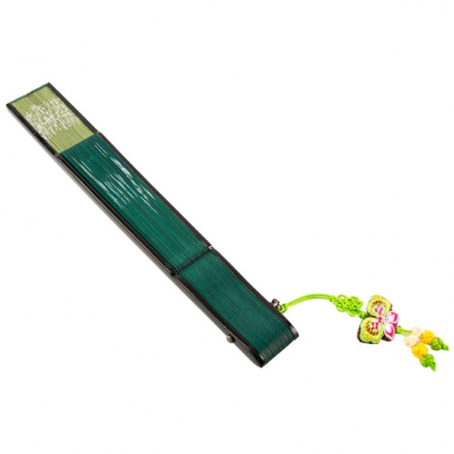 Silk & Ramie Hand Fan — Butterfly (Green) - FN0035