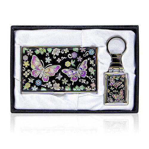 Najeon Chilgi Mother of Pearl Business Card Case Set — Butterfly - OF0152