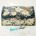 Blue mother of pearl peony jewelry box, 30 cm, by Park In-ho - front