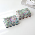 Najeonchilgi Joseon Style Flower Arabesque Auto-Open Mother of Pearl Business Card Case