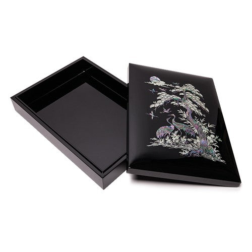 Small Najeon Chilgi Mother of Pearl Document & Memo Box — Pine - OF0223