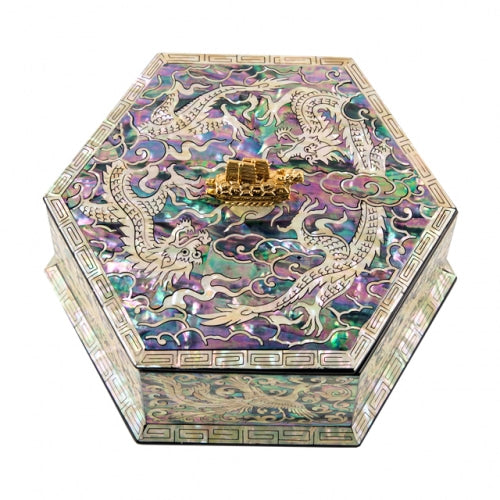 TurtleLine Mother of Pearl Hexagon Multi-Purpose Box