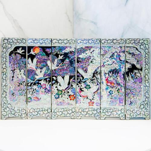 Najeon Chilgi Mother of Pearl Folding Screen — Sipjangsaeng by Jang Tae-bok - DE0003