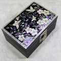Joseon Mother of Pearl Straight Turtle Jewelry Box (1-Tier, Oh Myung-ho) - Butterfly Motif