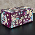 Four Gracious Plants Hanji Double Lidded Mother of Pearl Jewelry Box (Medium, Glossy, Purple)