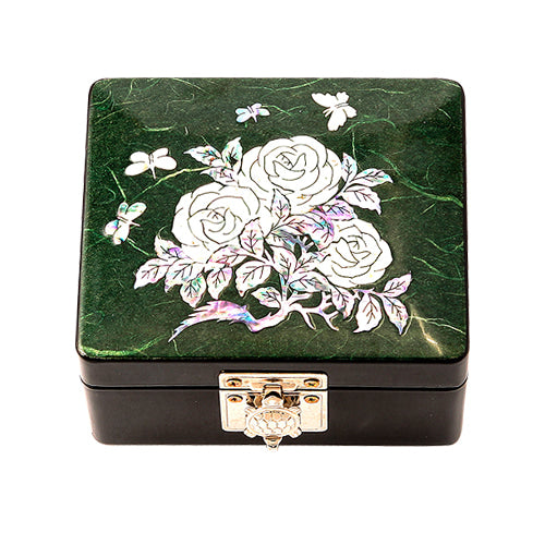 Green Rose - Hanji Turtle Jewelry Box