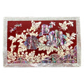 Peony Mother of Pearl Business Card Case, Multi-Purpose Box (Red)
