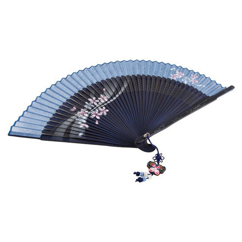 Silk & Ramie Hand Fan (Blue) - FN0027