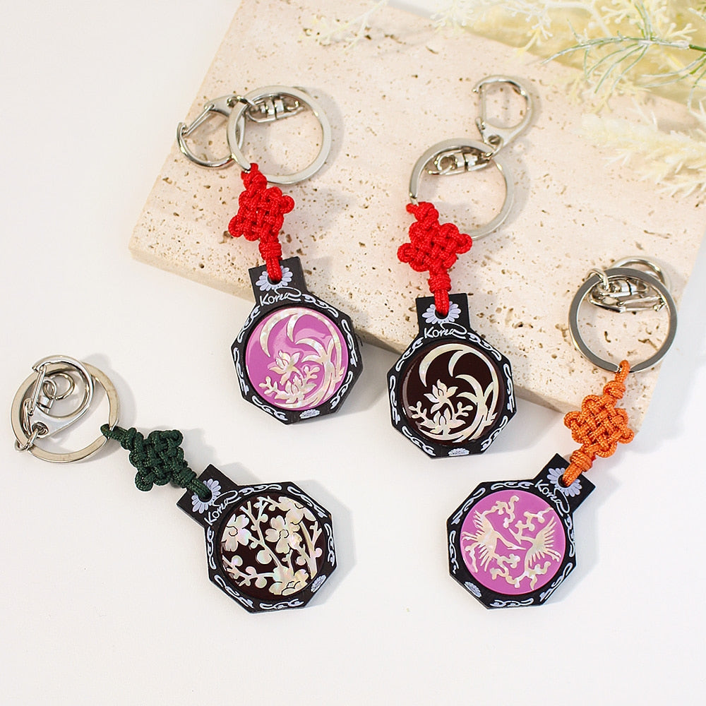 Traditional Mother of Pearl Octagonal Keyring Keyring &
