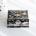Najeonchilgi Painted Moon Pine & Crane Mother of Pearl Jewelry Box Black, 18 cm