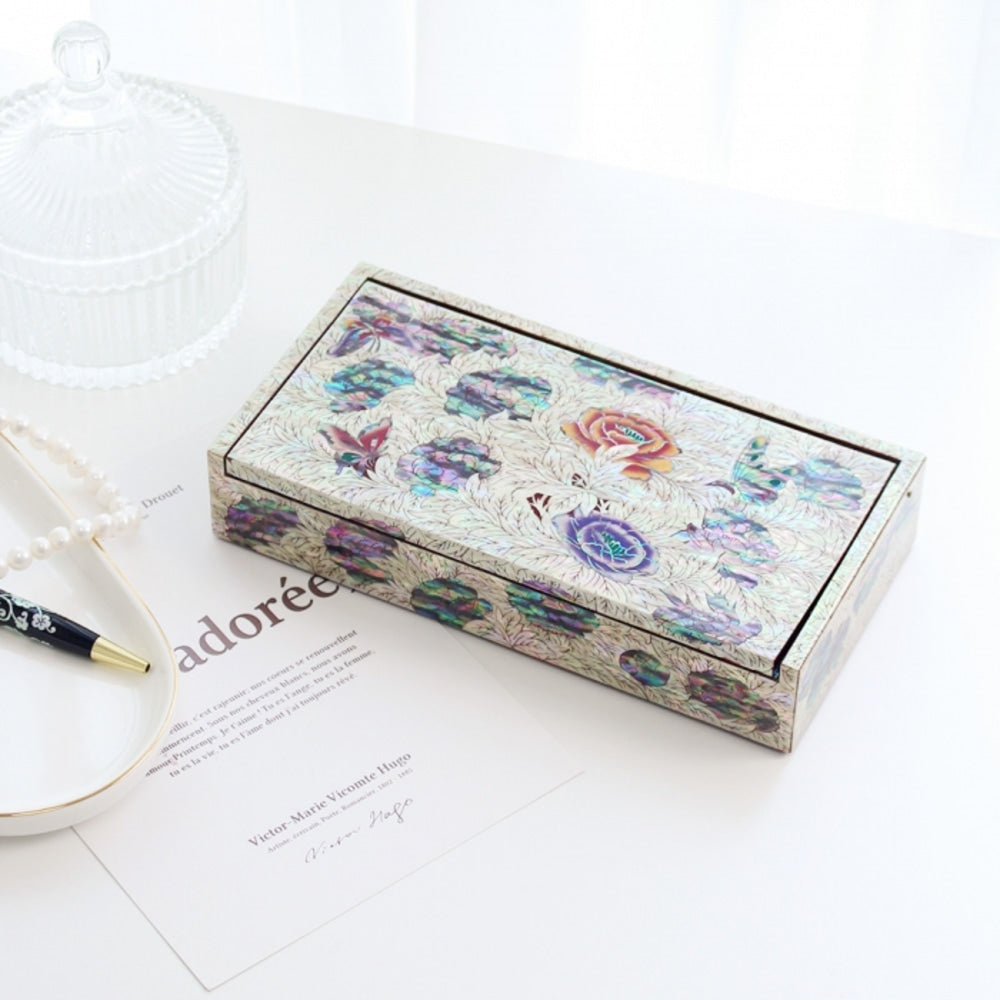 Najeon Peony & Butterfly Red Scholar's Box (Najeonchilgi)