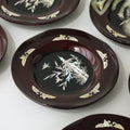 6-Piece Set: Najeonchilgi Arabesque Four Gentlemen Tea Coaster Set (Bamboo) Mother of Pearl Coaster Traditional Coaster (Master Artisan Lee Won-geun)