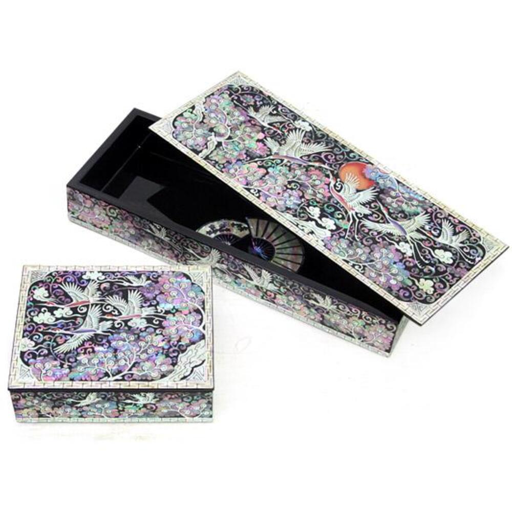 2-Piece Set: Masterpiece Najeon Square Pen Case Box Set (Premium Hanji) (Master Artisan Jang Tae-bok)