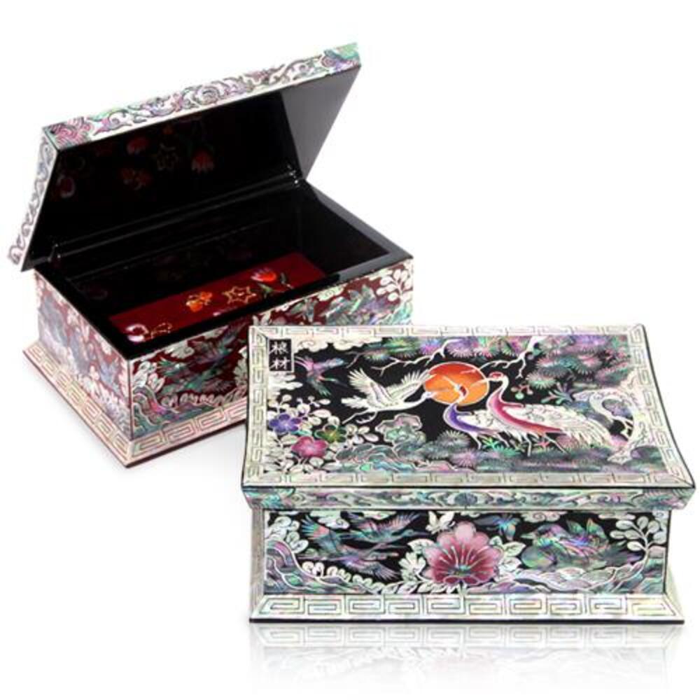 Najeon Pine & Crane Moon Auto-Open Box (Master Artisan Kim Young-man)