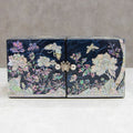 Peony Hanji Double Lidded Mother of Pearl Jewelry Box (Medium, Blue)