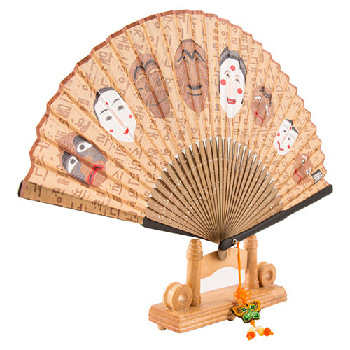 Silk & Ramie Hand Fan (Brown) - FN0029