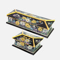 2-Piece Set: Masterpiece Najeon Gold-Trimmed Peony Roof-Tile Pen Case Black Business Card Case (Master Artisan Kim Yong-gwan)