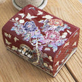 Three-Color Peony 2-Tier Najeonchilgi Jewelry Box (Red) by Jang Tae-bok