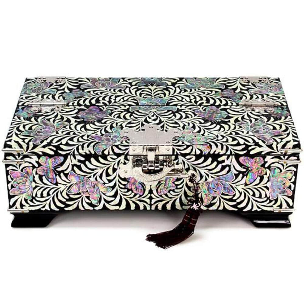 Masterpiece Najeon Peony Arabesque Money Chest Saju Wedding Box (Master Artisan Jang Tae-bok)